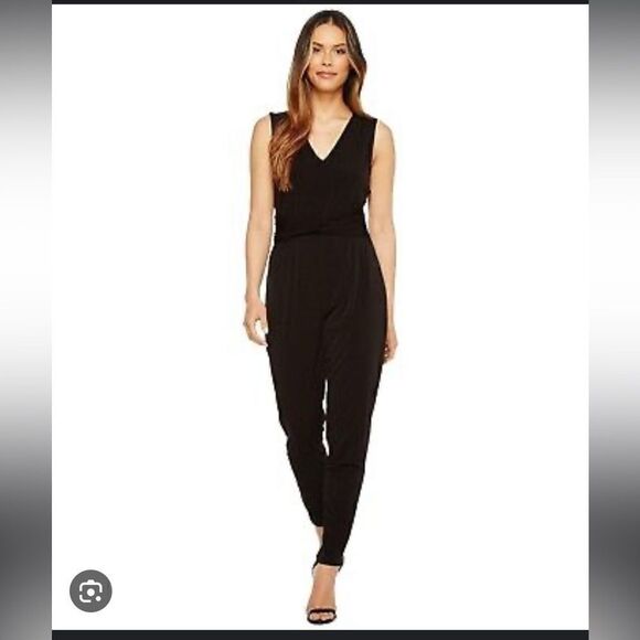 Michael Kors Black Flared Sleeveless Jumpsuit - Picture 1 of 10